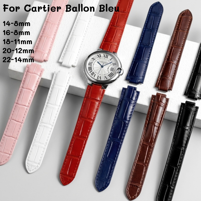 Cartier Watch Ballon Bleu - 가죽 시계줄 더블 컨벡스 러그핏 까르띠에