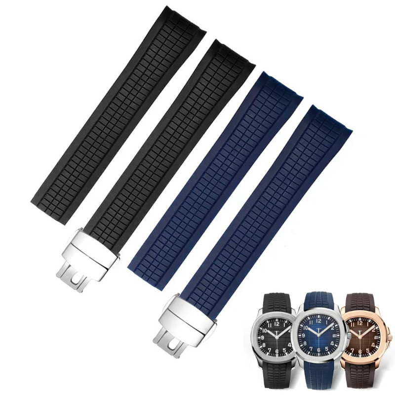 Patek Philippe Watch Aquanaut - 부드러운 고무 시계 밴드 아쿠아넛은 파텍