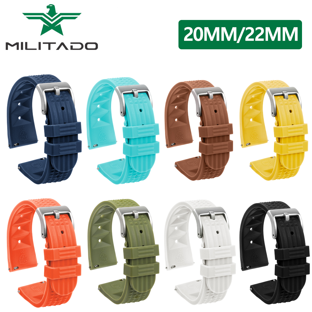 Nato Strap Nylon - Militado 고무 와플 시계 밴드, 범용