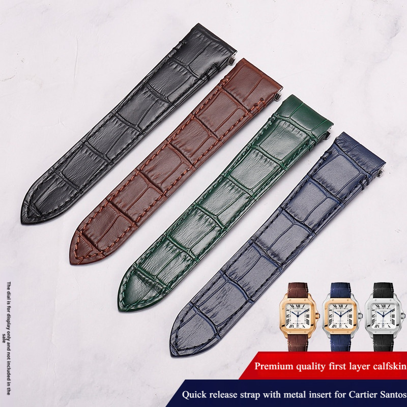 까르띠에 산토스 19 21mm용 고품질 소가죽 시계줄, - Cartier Watch Santos 리뷰 및 가격