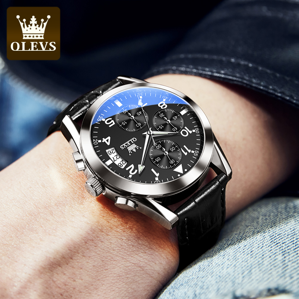 OLEVS 남성용 쿼츠 시계 오리지널 가죽 스트랩 날짜 - Leather Watch Band Men 리뷰 및 가격