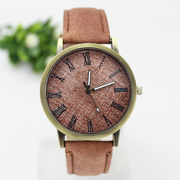 새로운 패션 남성 캐주얼 석영 시계 여성 진 패브릭 가 - Leather Watch Band Men 리뷰 및 가격