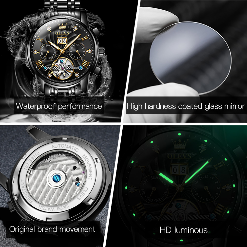 OLEVS 클래식 남성용 시계 뚜르비옹 다기능 완전 자 - Rolex Watch Daytona 리뷰 및 가격