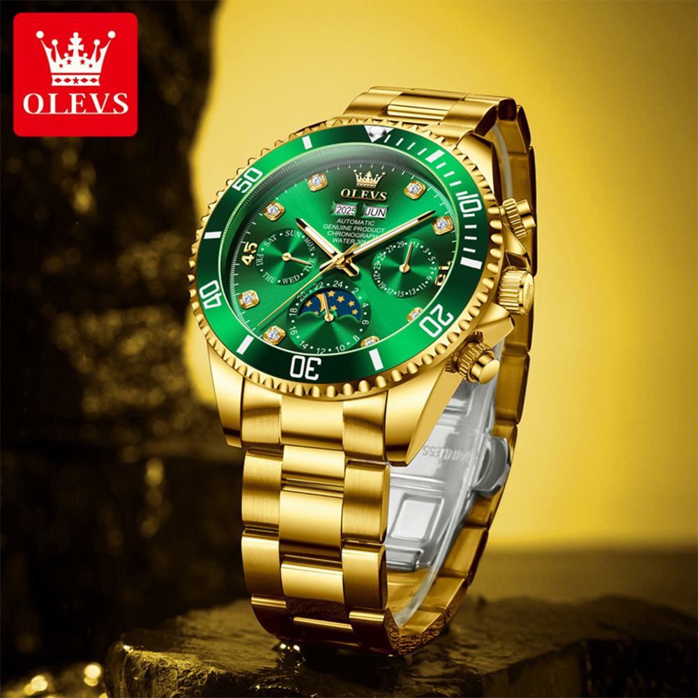 OLEVS 6729 오토매틱 시계 남성용 24시간 문페 - Rolex Watch Datejust 리뷰 및 가격