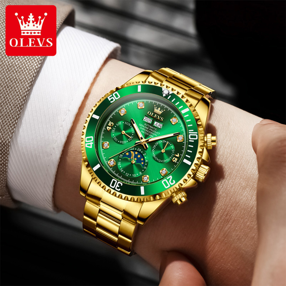 OLEVS 6729 오토매틱 시계 남성용 24시간 문페 - Rolex Watch Datejust 리뷰 및 가격